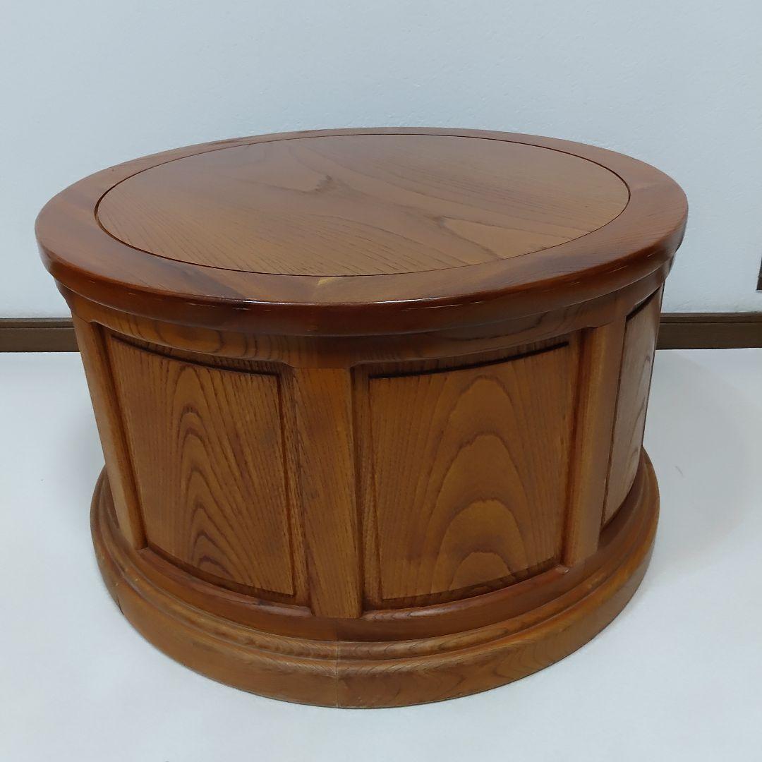 民芸調　天然木　﨔　　 ローテーブル　座卓　ちゃぶ台　 ラウンドテーブル