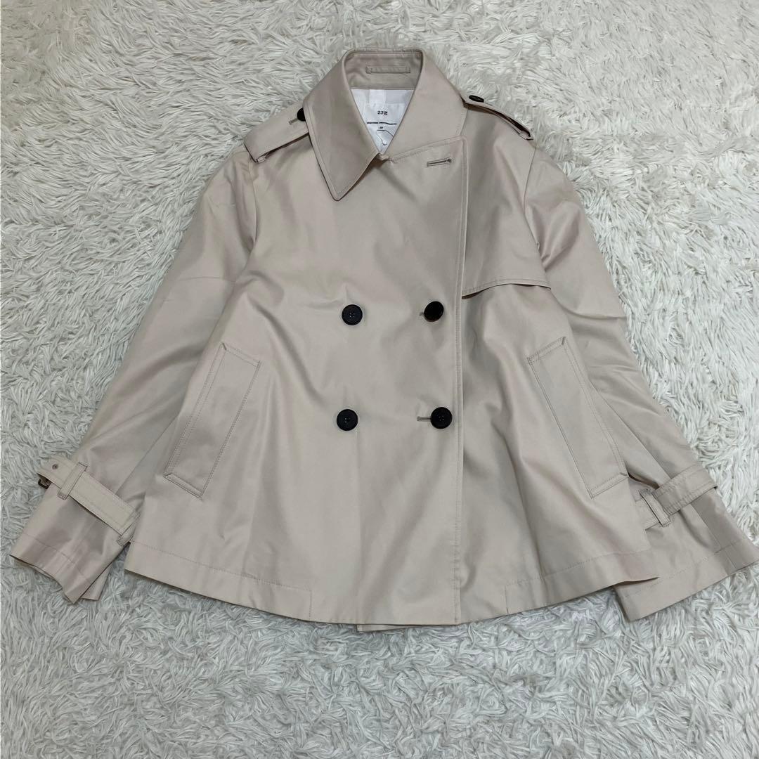 新品 23区　コットンポリエステルギャバジントレンチコート ３８
