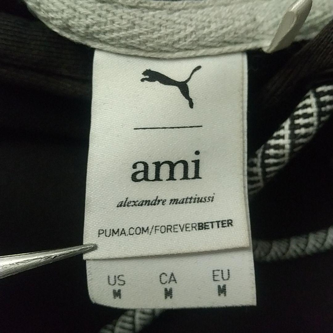 人気コラボ☆puma × ami paris 刺繍ロゴ パーカー M ブラック