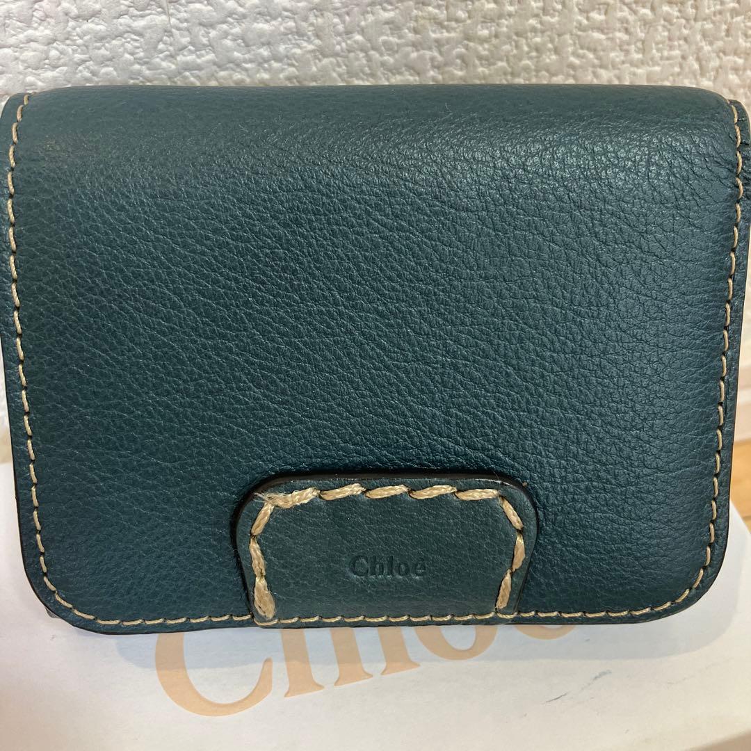 新品　クロエ　Chloe三つ折り財布　グリーン