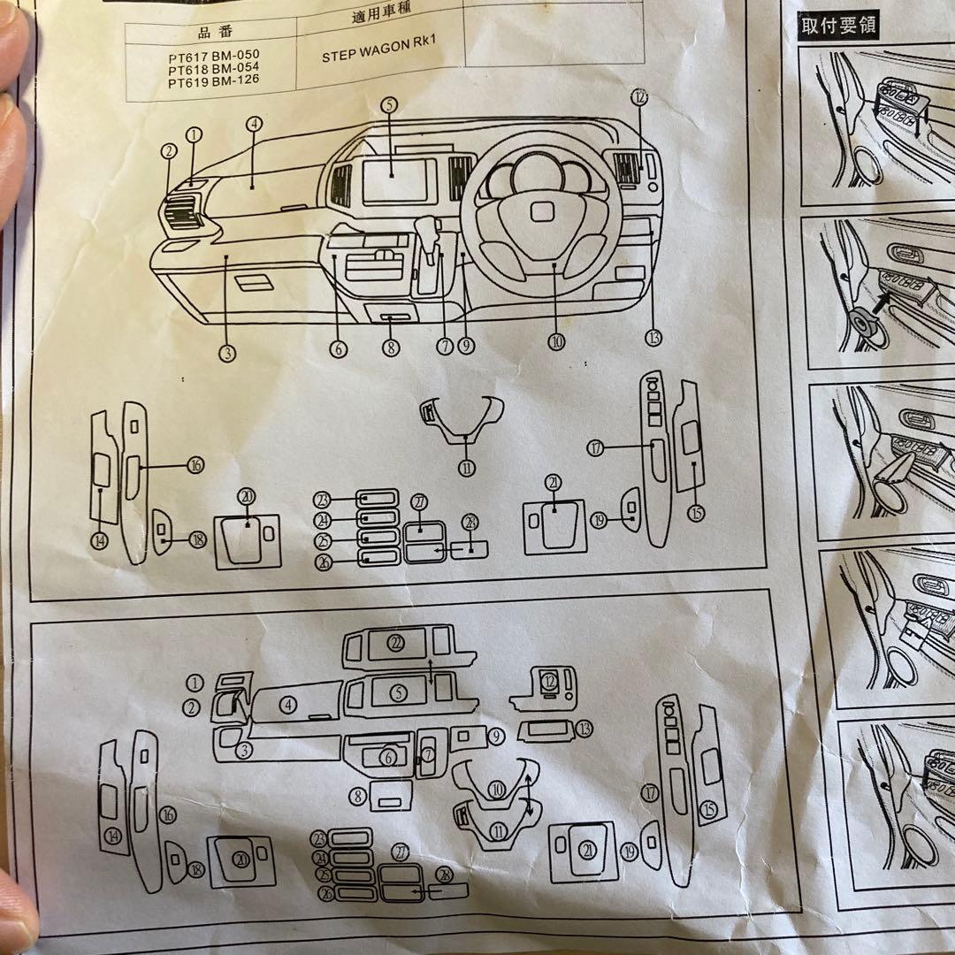 ステップワゴン rk1 インテリアパネル　ピアノブラック