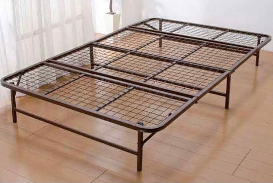 ブラウン シングルベッドフレーム 折りたたみ