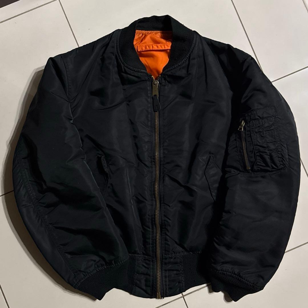 90's USA製 ALPHA社 MA-1 ブラック ミディアム