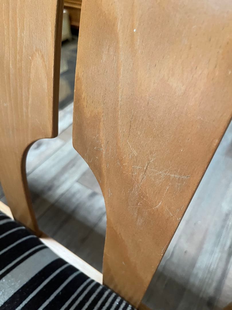 長椅子 ベンチ ソファ 昭和レトロ 当時物 インテリア アンティーク ストライプ