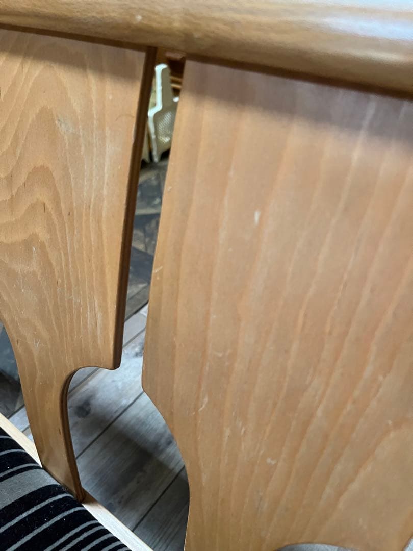 長椅子 ベンチ ソファ 昭和レトロ 当時物 インテリア アンティーク ストライプ