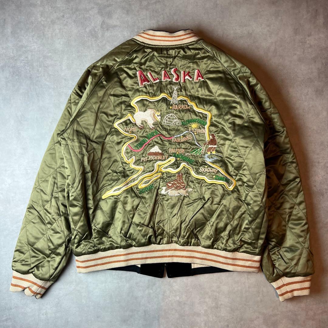 ✅新品　スカジャン　スーベニアジャケット　別珍　ベロア　リバーシブル　両面　L