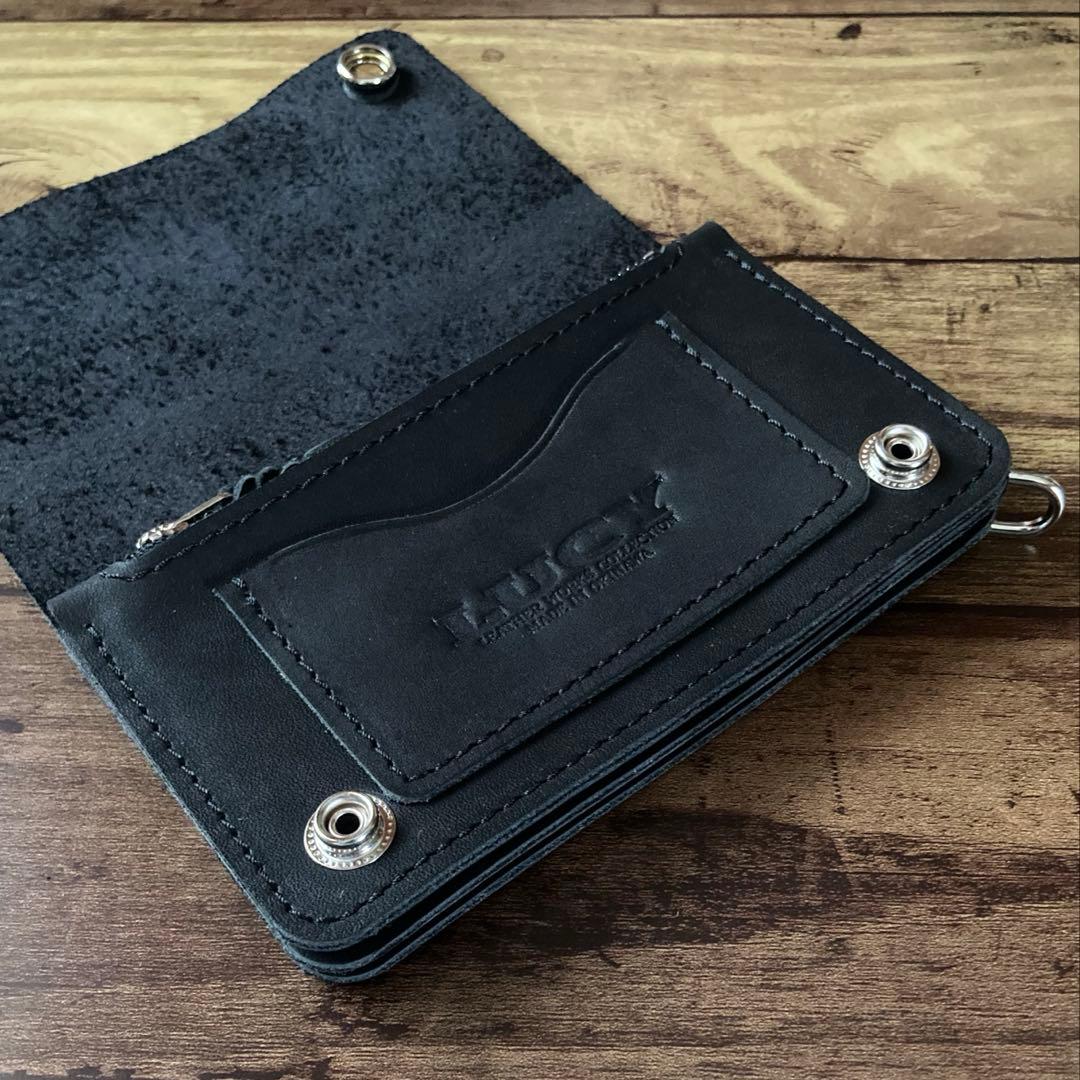 【r.d.o.k】ミドルトラッカーウォレット3層 ブラック アポロコンチョ