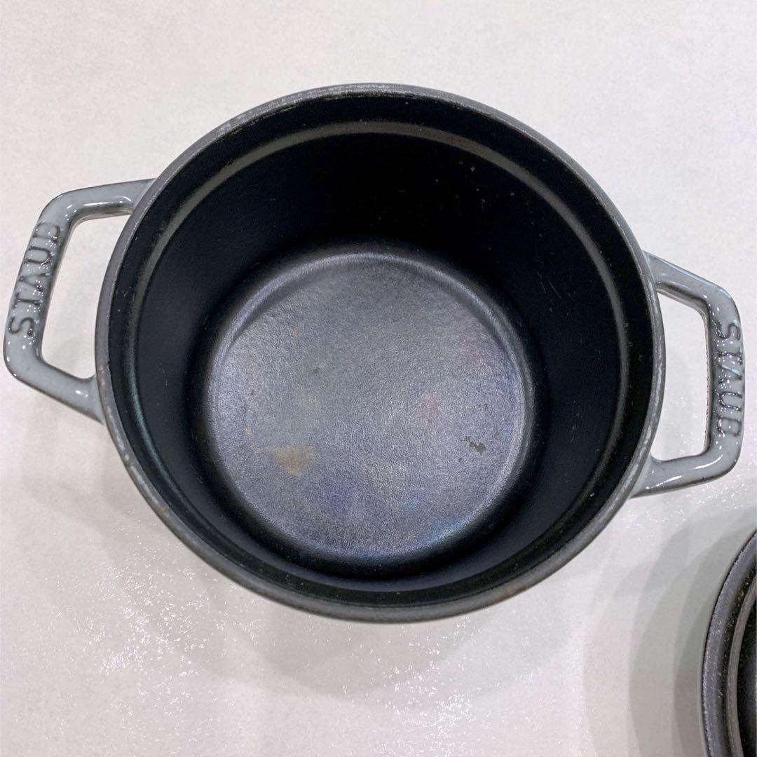 ル・クルーゼ ストウブ 14センチ ピコココット ラウンド グレー