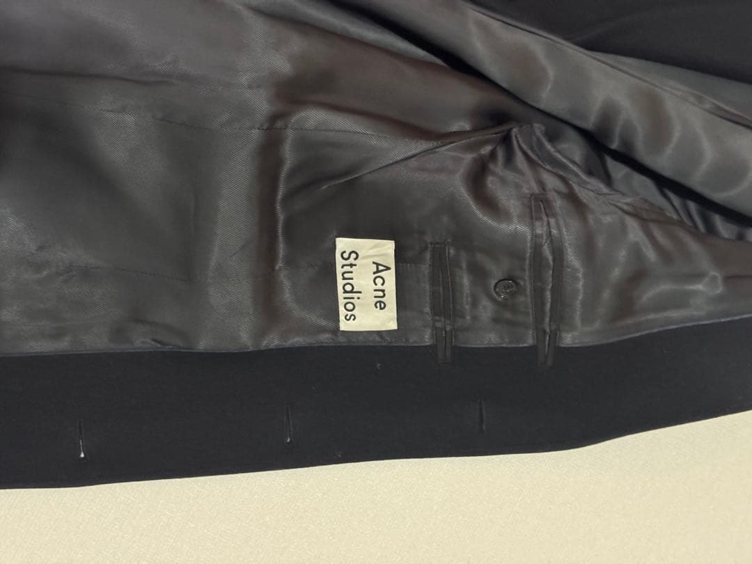 Acne Studios garret ブラック チェスターコート 46