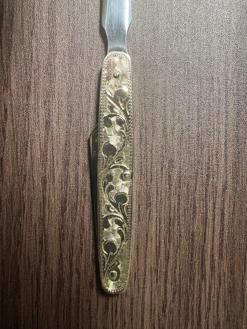 藤本保広工房 #21 純銀製ペーパーナイフ Fウィング刻印 桐箱付