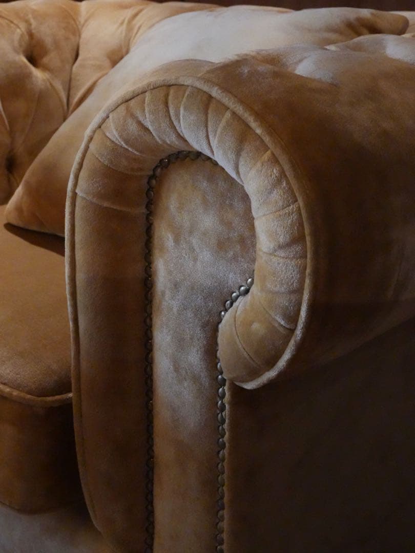 ベルベット イエロー 1人掛けソファ ※送料別