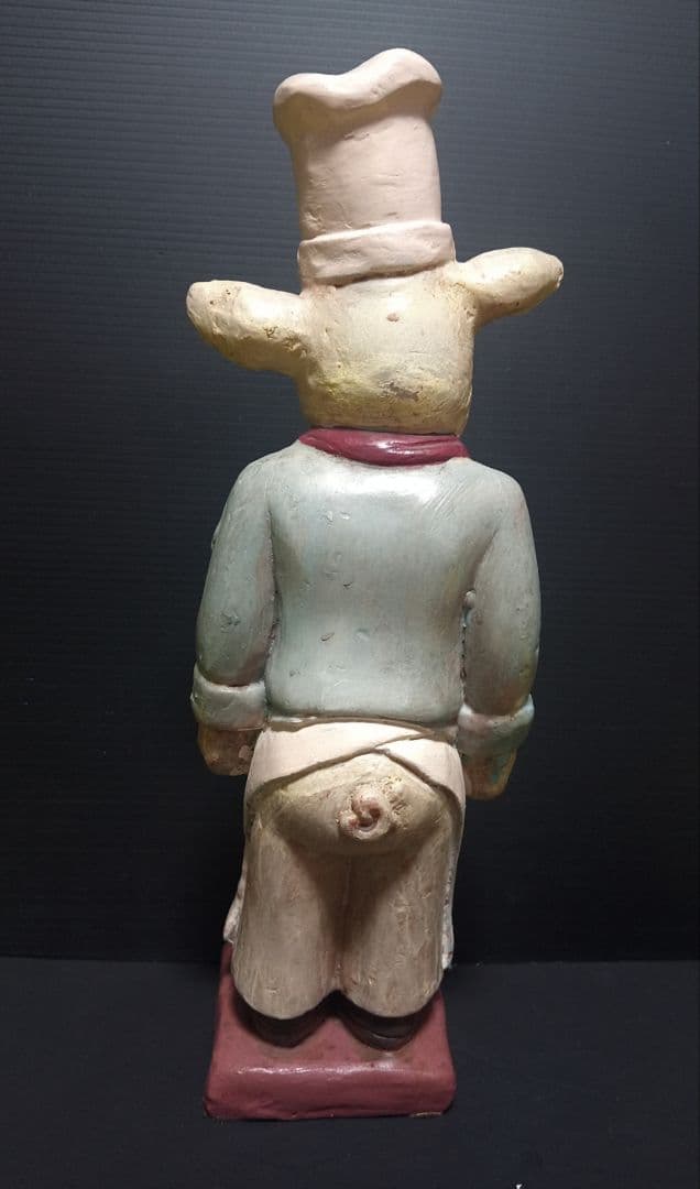 レア 30cm 大きなフレンチシェフピッグ アンティーク雑貨ヴィンテージオブジェ