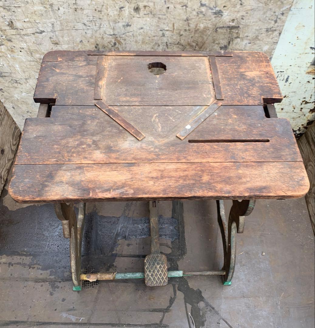 旋盤機 土台 脚 アンティーク 足踏み台 テーブル DIY レア 引取限定