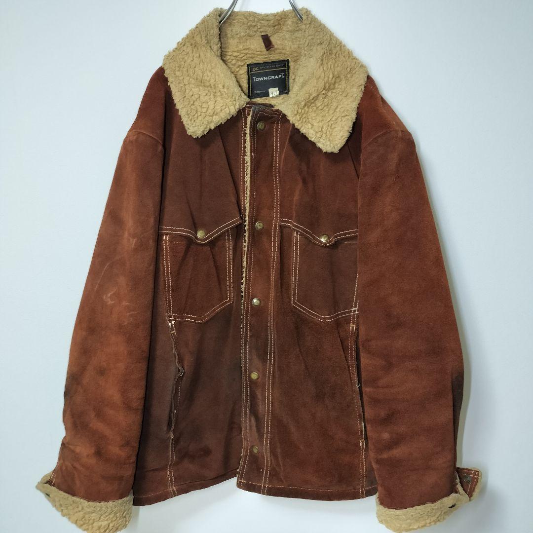 TOWNCRAFT JCPenney 70sスエードレザー ボアジャケット XL