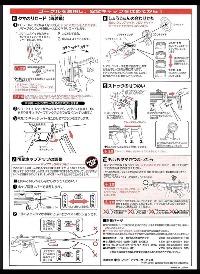 美品　東京マルイ カスタム品　H&K MP5A5 電動ガン　金属ピニオンギア