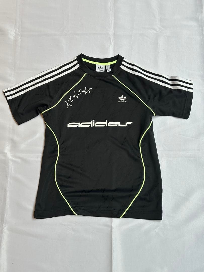 adidas Y2K ブラック 3ストライプ シャツ XS