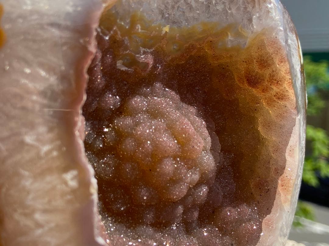 【健康・長寿・子宝】瑪瑙シュガーハート・お皿⭐️ブラウン⭐️N47 台座付き