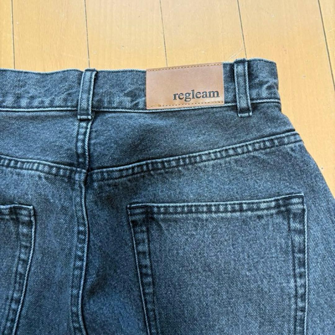 リグリーム カーブワイドデニム ブラックハイウエスト