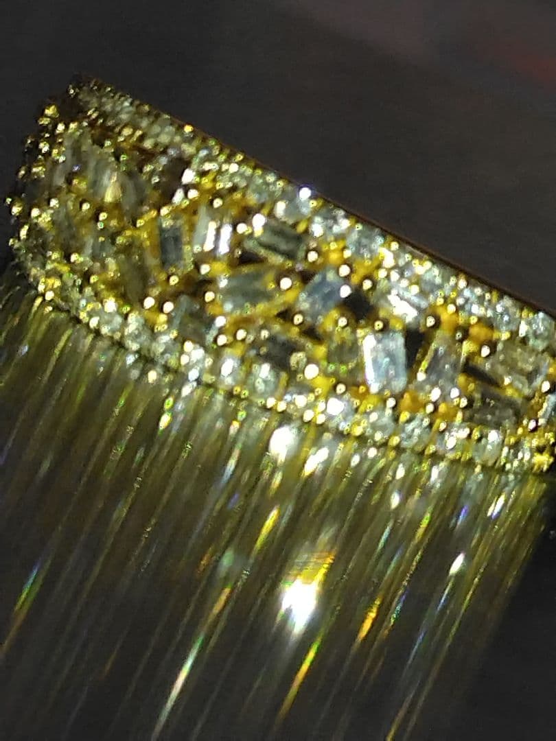 【ご奉仕価格】k18テーパー&ブリリアントカット天然ダイヤモンドパヴェ指輪