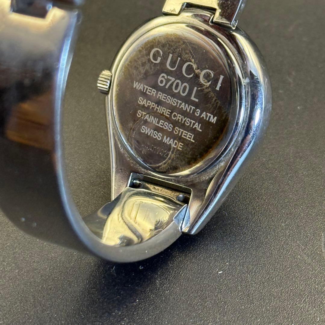 稼働品 GUCCI 6700L 稼働バングルウォッチ レディース　グッチ