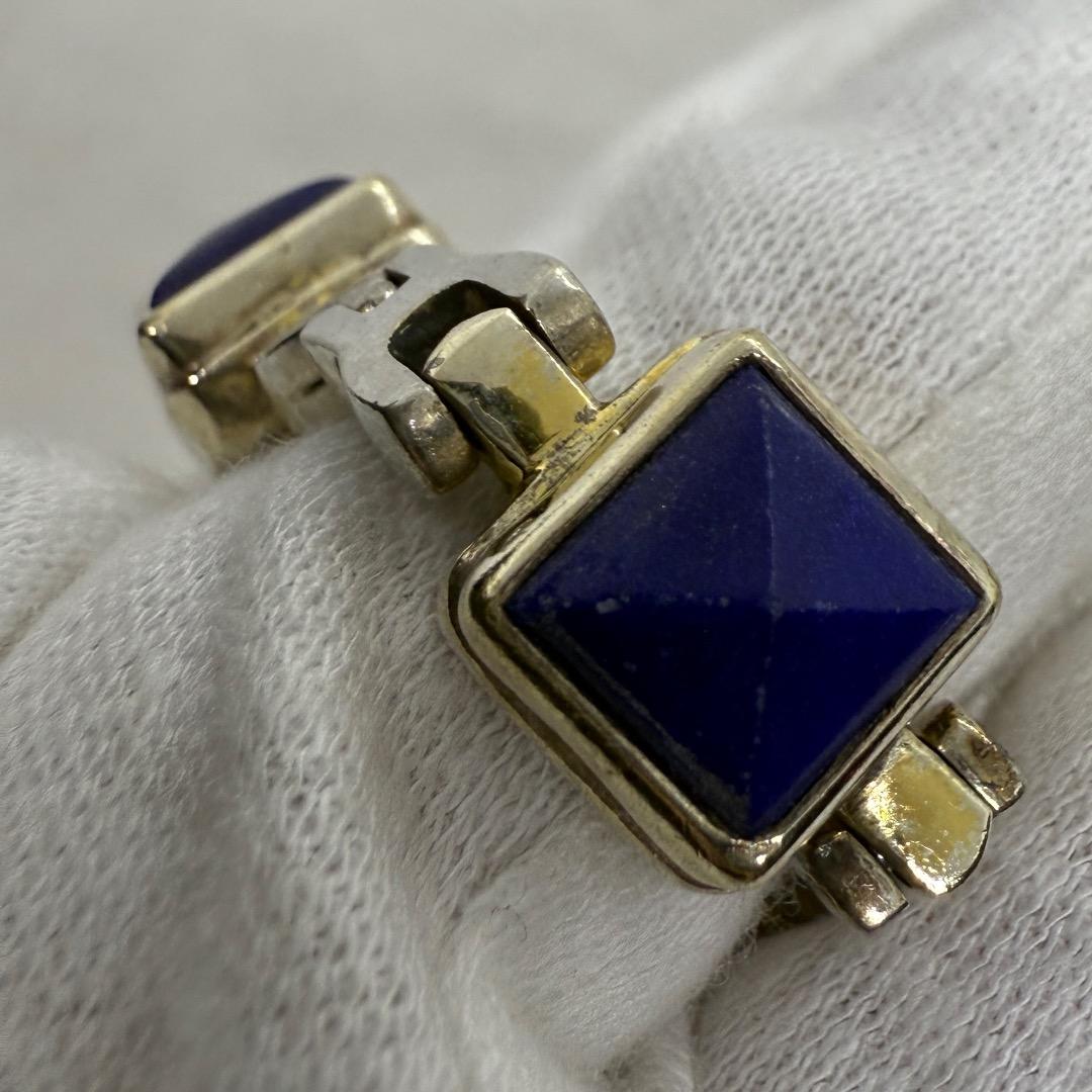 シルバー 925 ブレスレット 青石付き 18cm