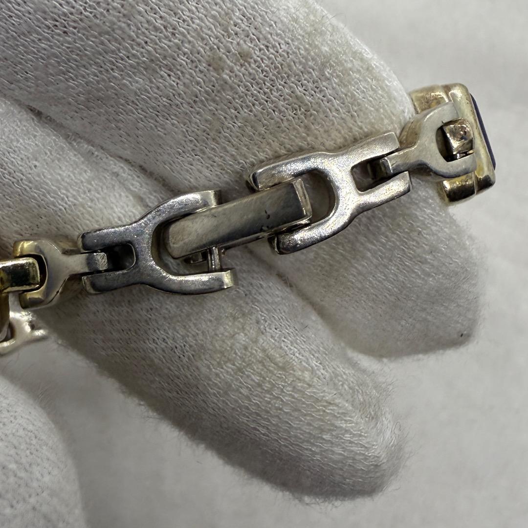 シルバー 925 ブレスレット 青石付き 18cm