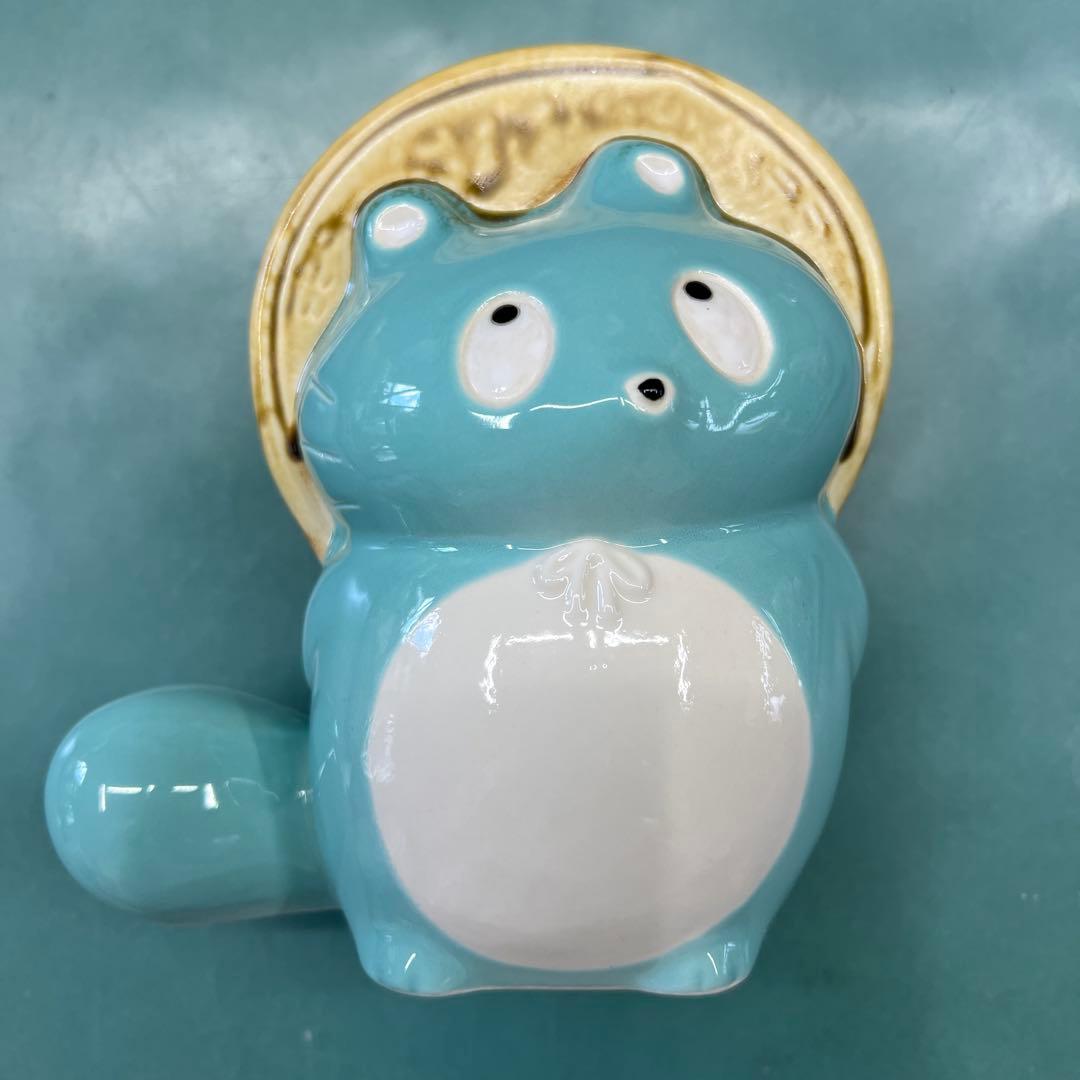 最終価格【ぼんやり子だぬき】手乗りサイズ ヒダカナオト　陶器　水色