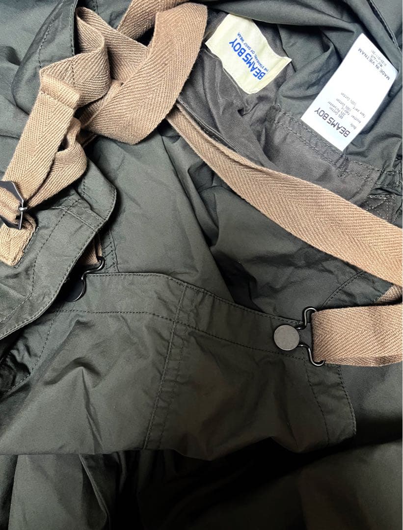 BEAMS BOY ソロテックスオーバーオール サロペット アーミー大きいサイズ