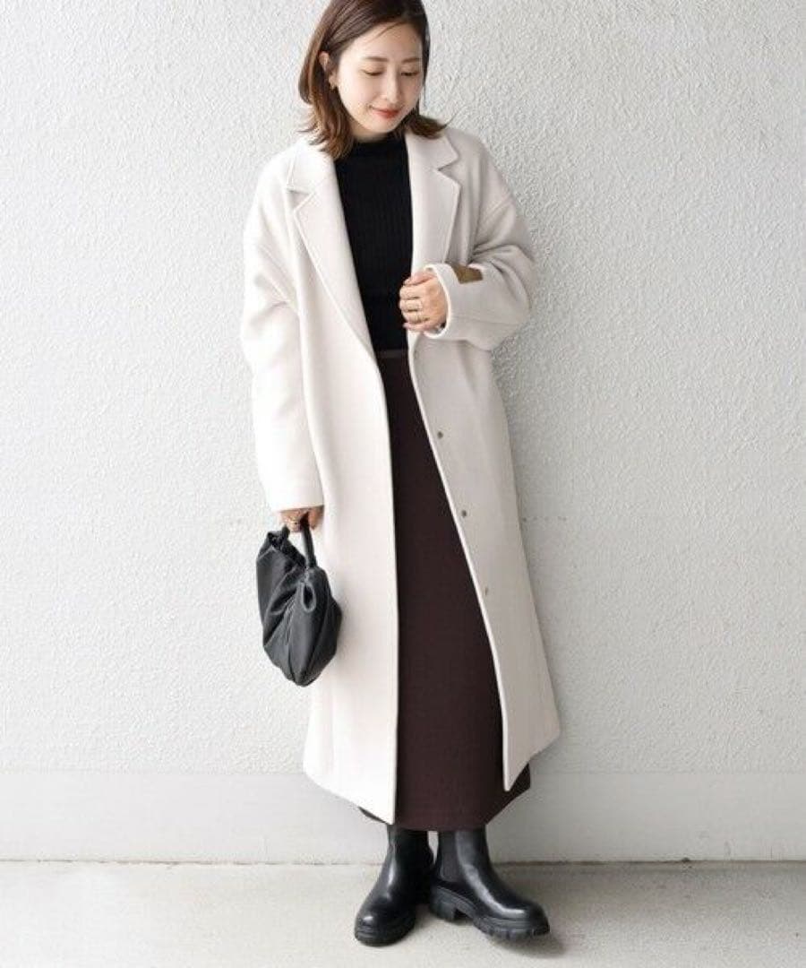 SHIPS ホワイト チェスターコート