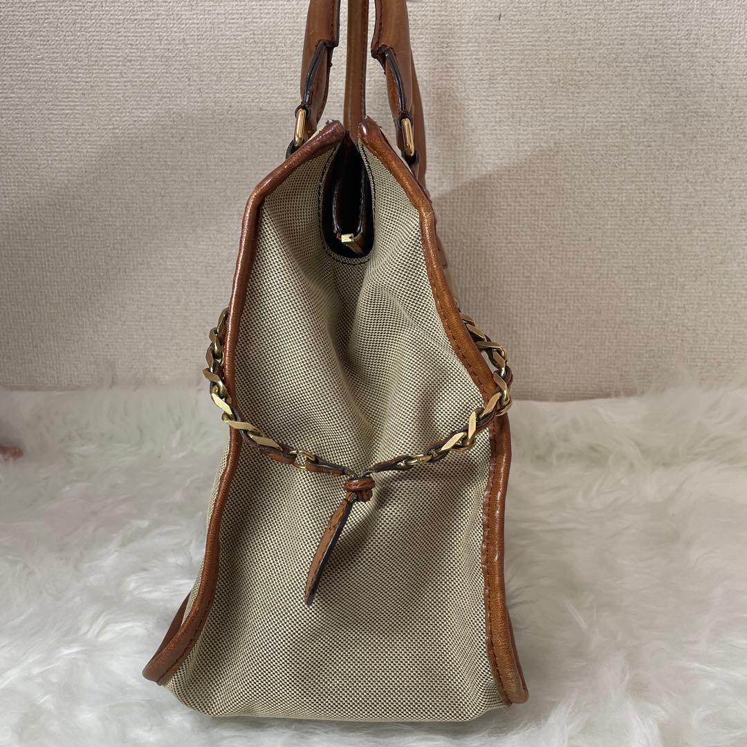 Chloé クロエ ボストンバッグ トート ロゴバッグ キャンバス Chole