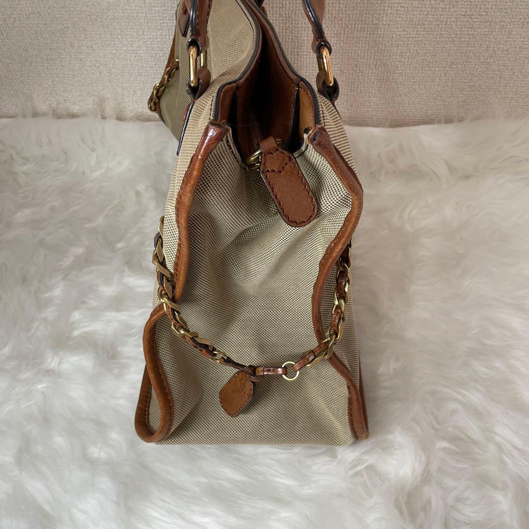 Chloé クロエ ボストンバッグ トート ロゴバッグ キャンバス Chole