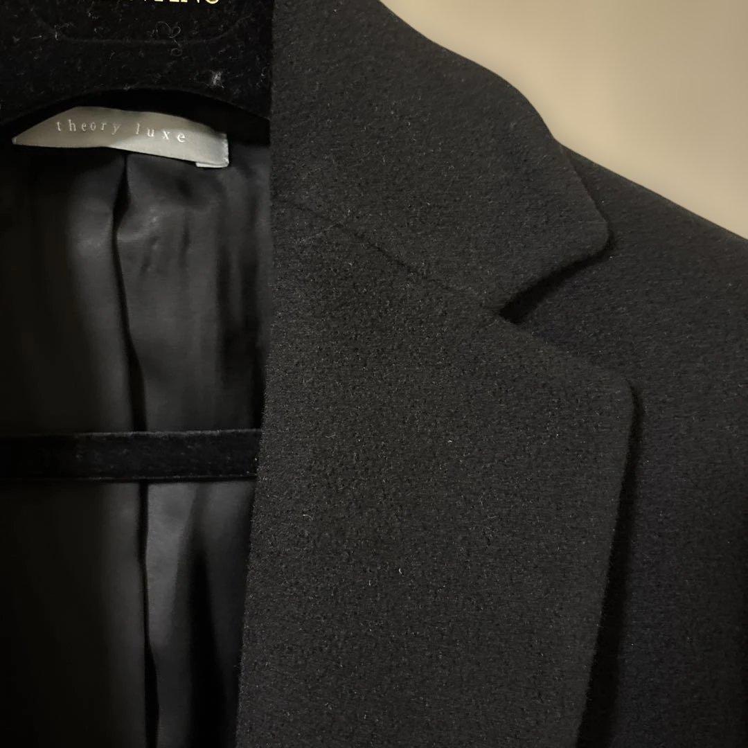 【とても簡易包装】セオリーリュクス　カシミヤ　コート　ブラック　38サイズ