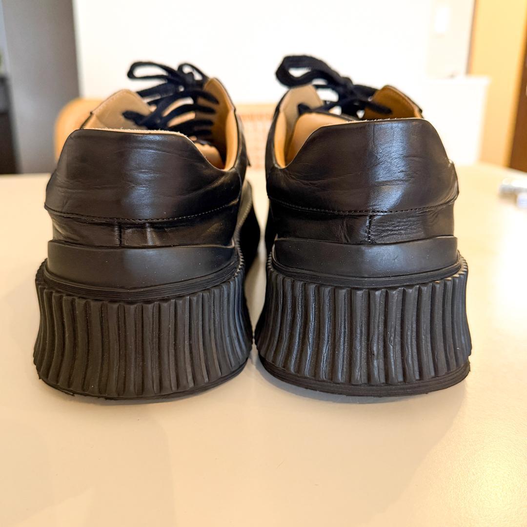 JIL SANDER 41 ブラックレザー プラットフォーム スニーカー