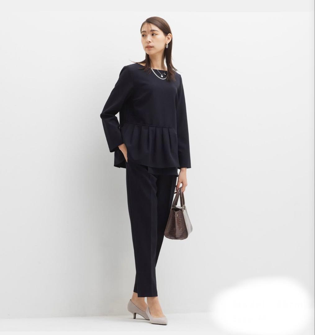 PLST セットアップ　ティアードブラウス　パンツ　ネイビー　卒業式　入学式