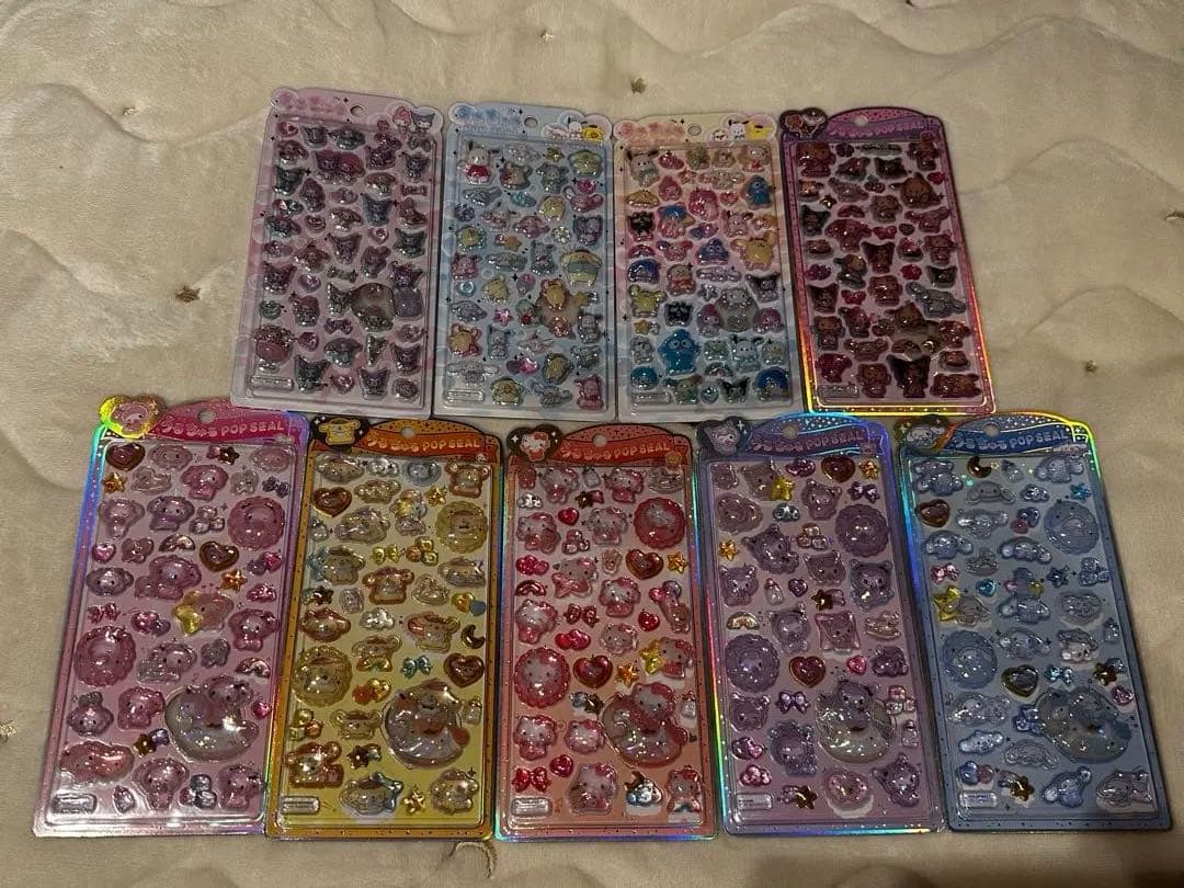 うるちゅるポップシール　サンリオ　9枚　ベビー　日焼け　キティ