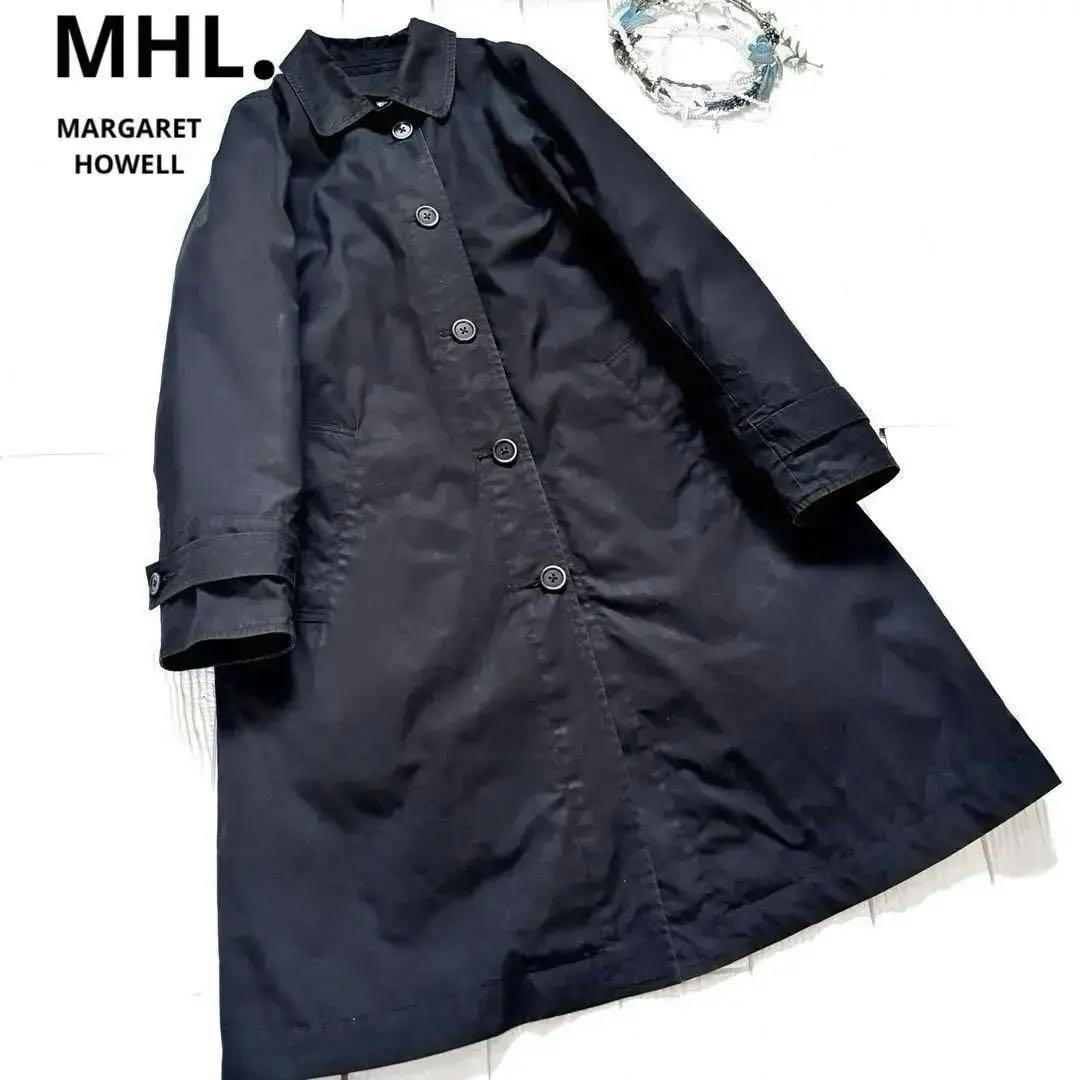 MHL マーガレットハウエル　美品ダウンライナー付　ステンカラーコート　 黒