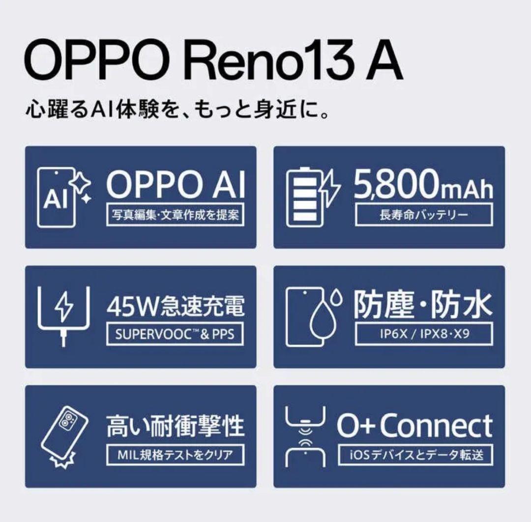 未開封✨️OPPO Reno 13A ルミナスネイビー CPH2699 量販店版