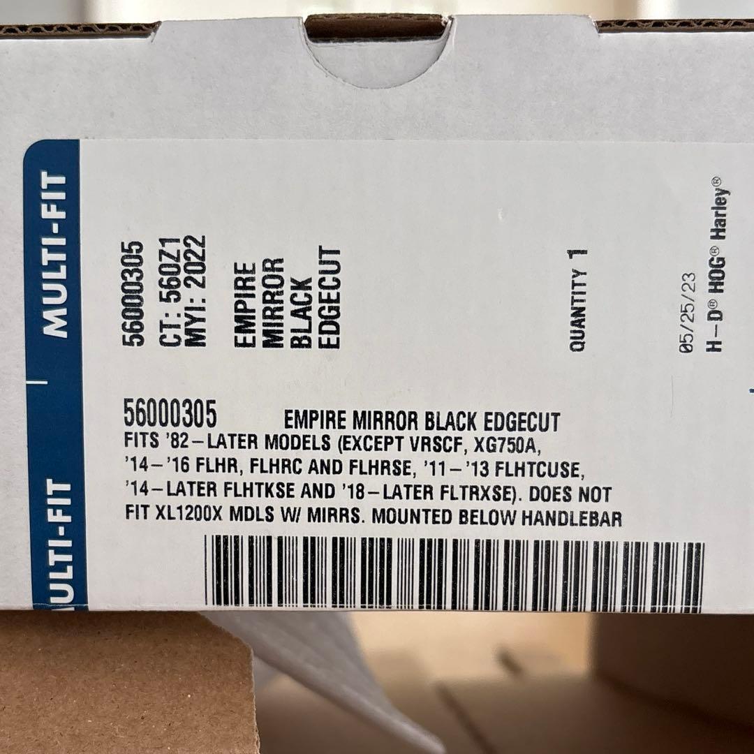 ハーレーダビッドソン エンパイアミラー ブラックエッジカット ブラック/シルバー
