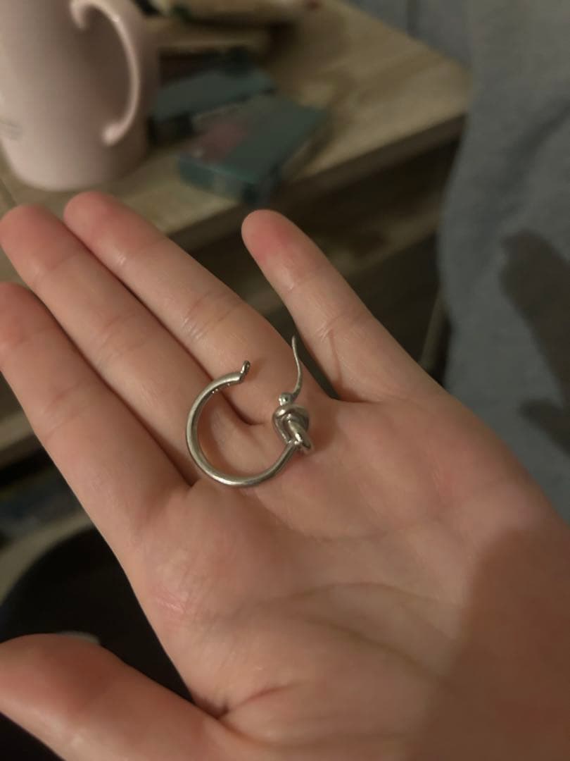 セリーヌ　シルバー フープピアス 片耳用