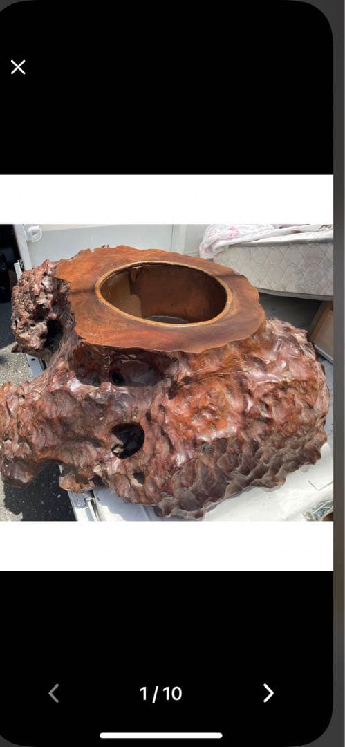 ２８０cm 銘木？（楠木か屋久杉か) 火鉢　超貴重品　高級美術品　鑑賞品