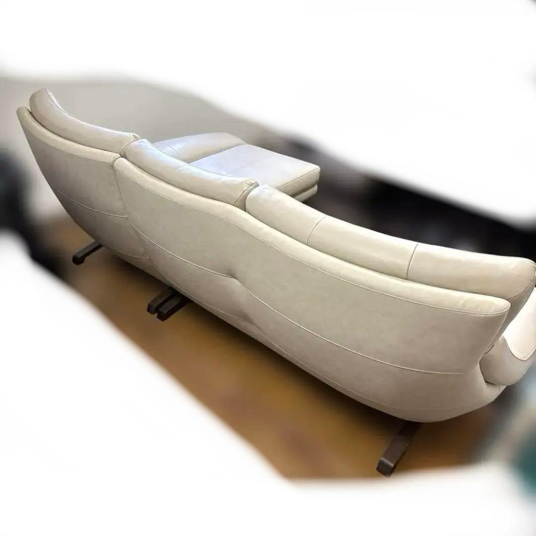 【美品】定価65万円 カリモク 本革ソファ ZU46 2点セット 高級家具