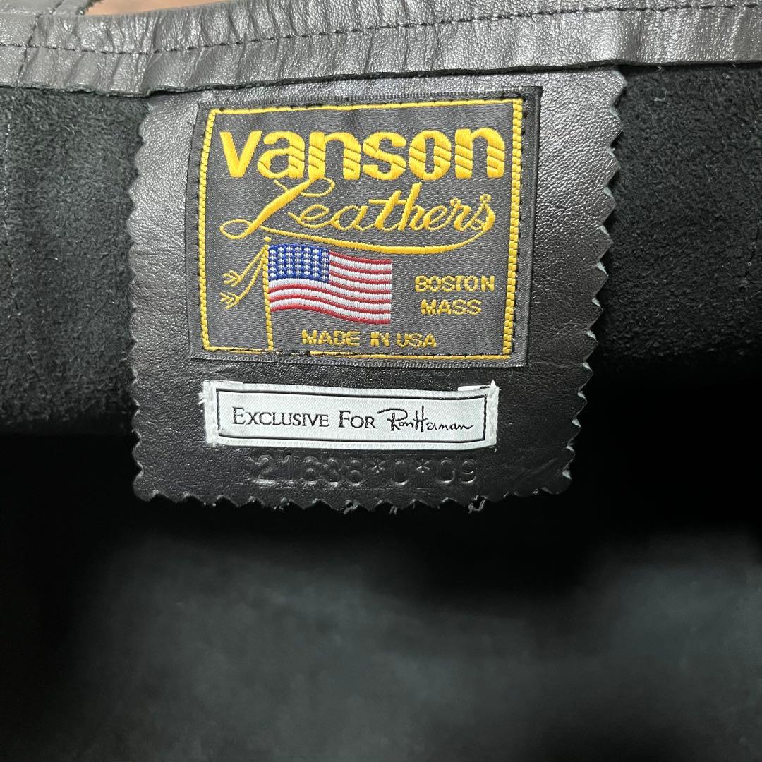 【2次流通最安値】VANSON レザートート Ron Harman別注 牛革 黒