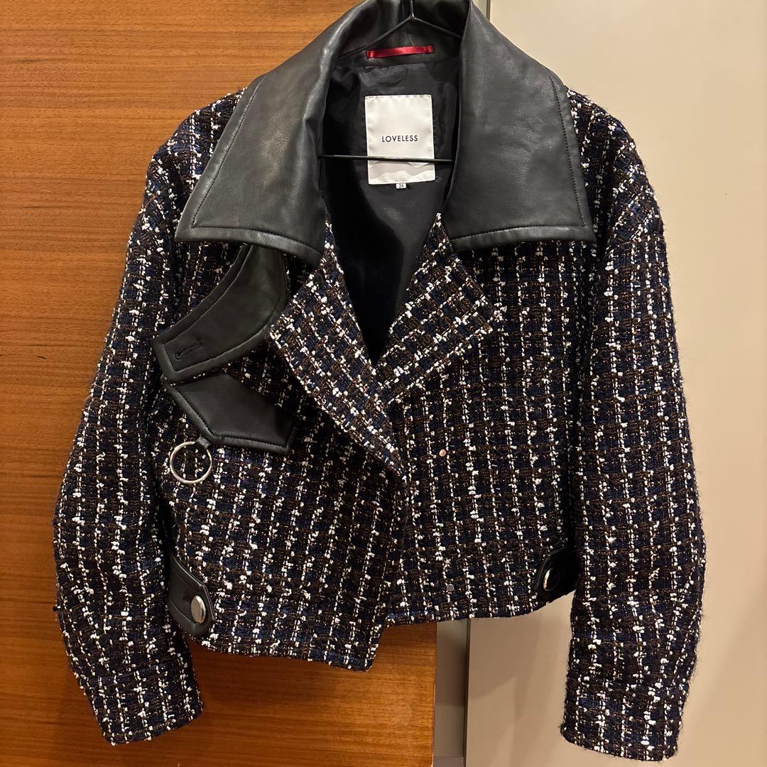 LOVELESS ツイード　ショートトレンチブルゾン
