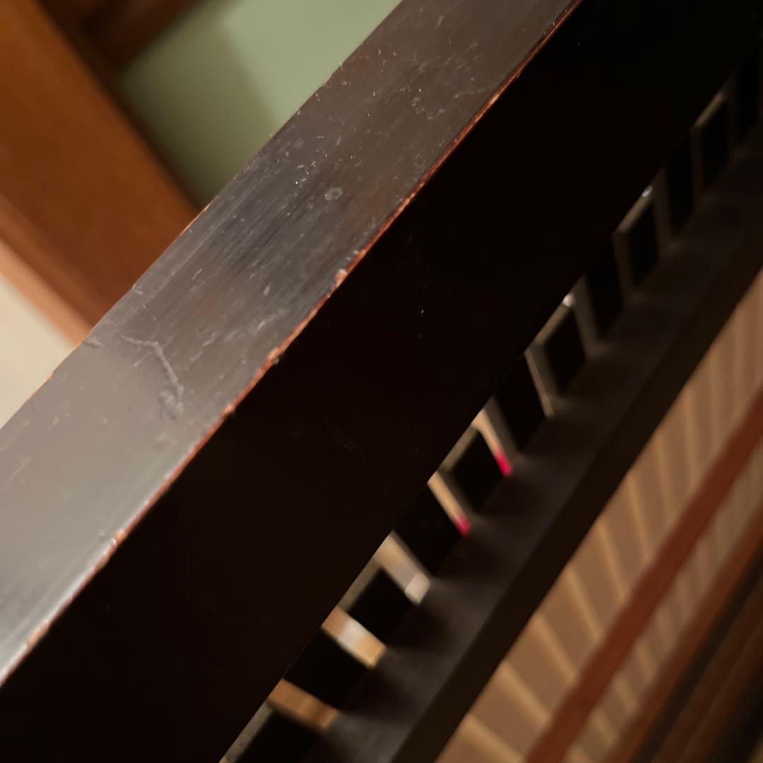 天然木ついたて　間仕切り　衝立和風パーテーション　ヴィンテージ家具　裏障子付き