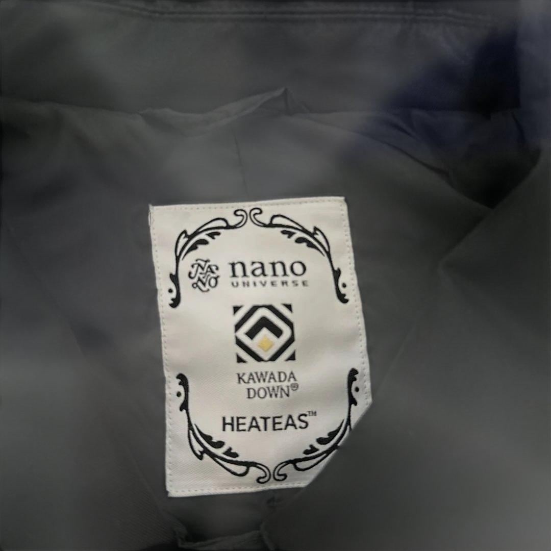 ナノユニバース×河田ダウン HEATEAS ロングコート 黒 XL 防寒 軽量