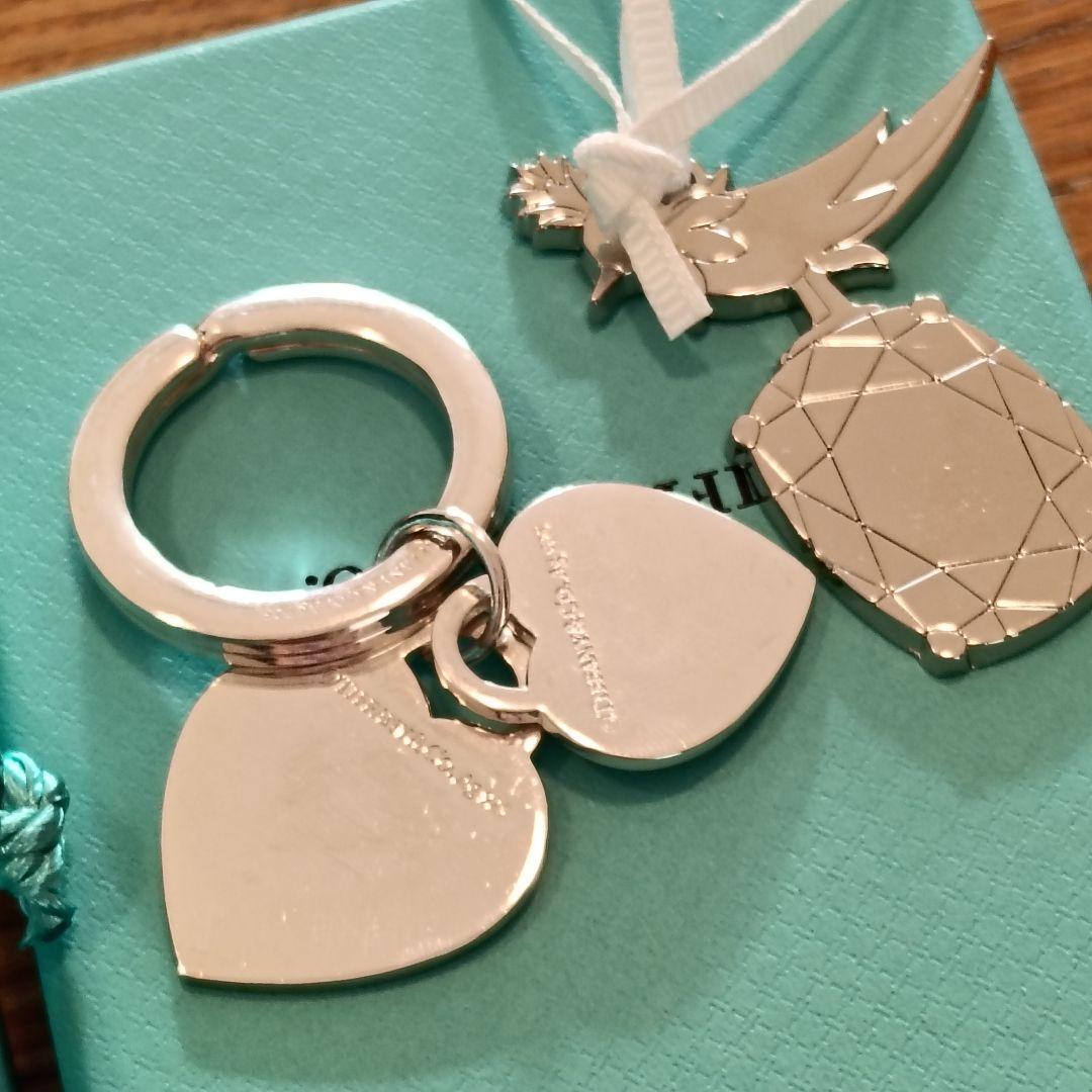 Tiffany & Co. ダブル ハート タグ キーリング