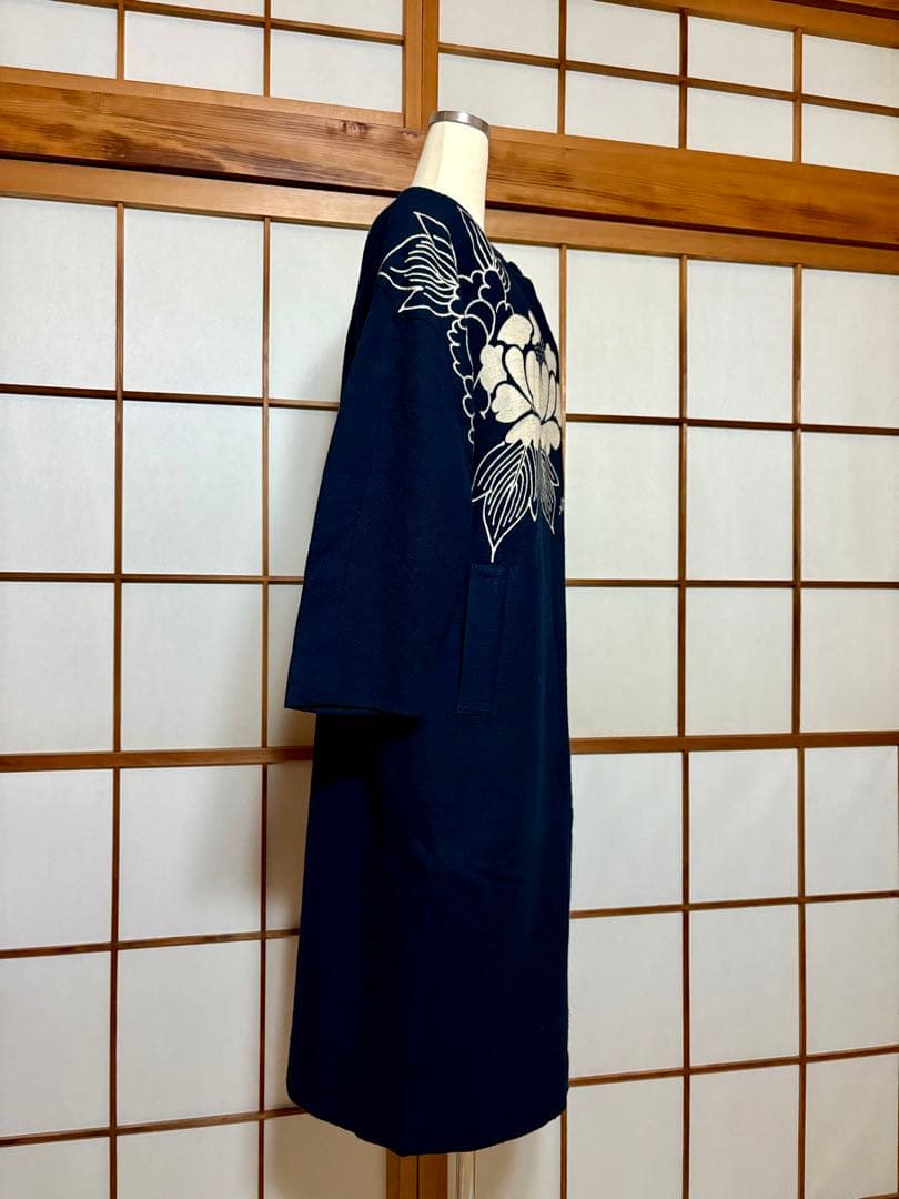 【美品】坂東京子 藍染め Lサイズ ワンピース