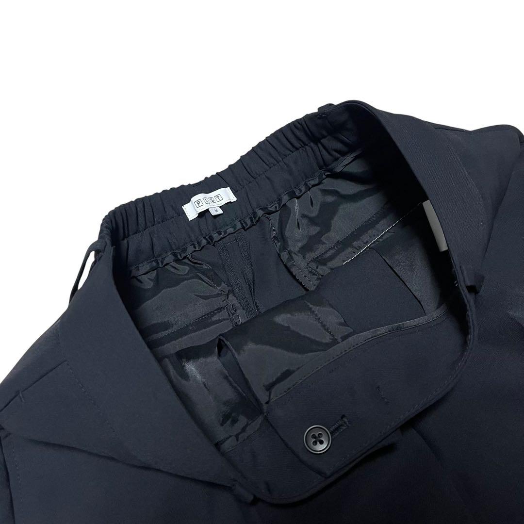 極美品　PLST ノーカラージャケット　パンツスーツ　セットアップ　黒　Mサイズ