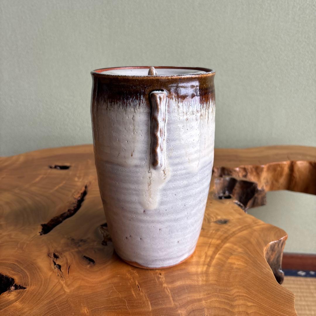 朝鮮唐津耳付細水指 原清和造 水指 茶道具