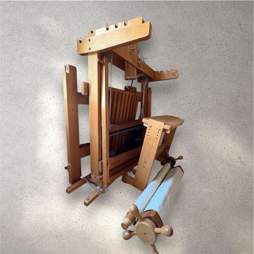 機織り機　東京手織機　KMー650　天秤式　8枚綜絖 10本足 長椅子セット